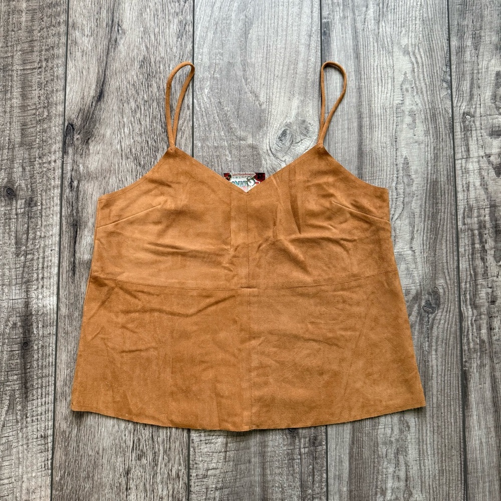Faux suede western tank